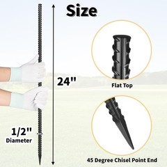 24 Inches Straight Rebar Stakes20pack 1/2″ Diameter Steel Metal Stakes For Gar