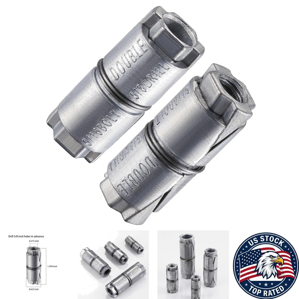 5/16-Inch Double Expansion Shield Anchors for Strong Masonry Support (100 pcs)