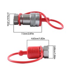 2 Sets Ag 1/2″ Hydraulic Quick Connect Ball Pioneer Style W/Dust Caps