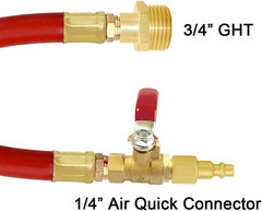Brass Winterize Blowout Adapter Kit Air Quick Connect to 3/4″ GHT Thread with Ho