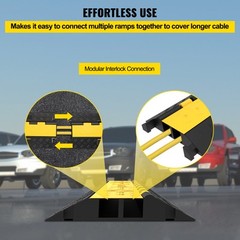 5pcs Rubber 2 Channel Cable Protector Ramp Cable Wire Cord Guard Ramp Speed Bump