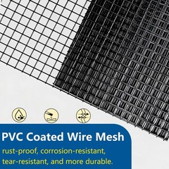 Black Hardware Cloth 1/2 inch 19Ga PVC Coated Wire Mesh Vinyl Coated Fence We…