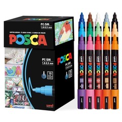 Posca Paint Art Markers, Set of 15 5M Medium Acrylic Markers with Reversible …