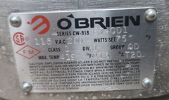 😎 (2) O’BRIEN SERIES CW-918 ELECTRIC HEATER 115 VAC 200 WATT 75ºF SET E74CD1