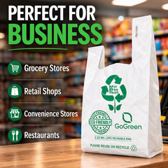 Heavy Duty T Shirt White Grocery Bags 1/6 Large 21×6.5×11.5 2.25 Mil Bags