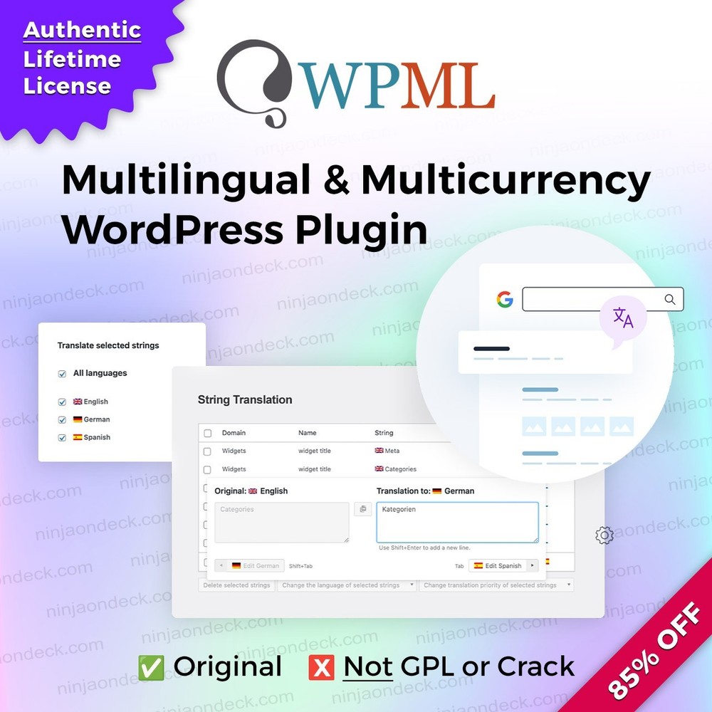 🥷 WPML Official License ‒ Lifetime / 1-Year