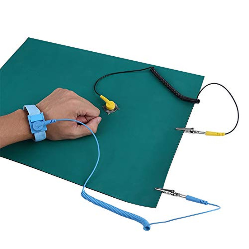 Anti-Static Wrist Strap ESD Ground Mat Set for Phone Repair, Computer & Electron