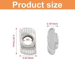 100pcs M4 T-Slot Nuts 2020 Series Hammer Head Carbon Steel Aluminum Profile