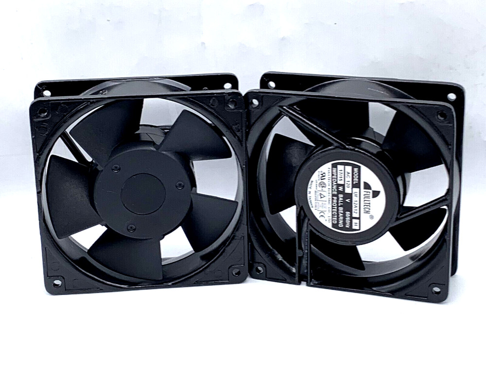 2X PCS FullTech UF-12A12 H Fan 120mm 120VAC 50/60HZ 17/15W Ball Bearing 2-Pin
