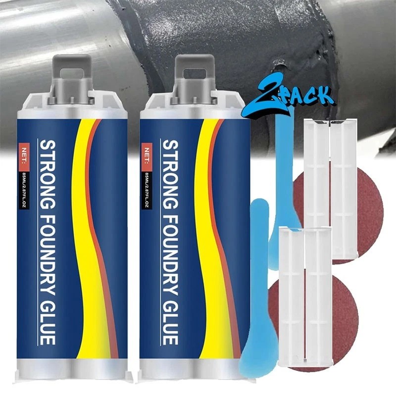 2pcs Strong Foundry Glue,Metal Repair Glue, AB Metal Glue Heary Duty Weld 85ml