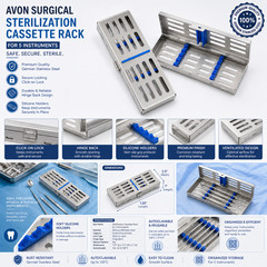 3 GERMAN DENTAL AUTOCLAVE STERILIZATION CASSETTE RACK BOX TRAY FOR 5 INSTRUMENT
