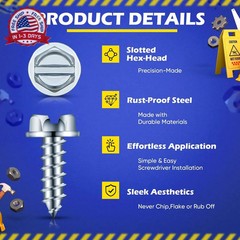 100 Pcs Car License Plate Screws Dealership Supplies Tornillos para Placas De Ca