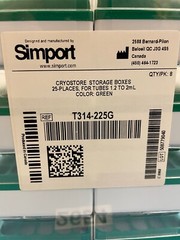 PACK Simport Scientific Cryostore T314-225 Storage Boxes, T314-225G, 1.2 to 2mL