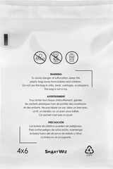 SmartWiz Polybags 4×6 + 5×7 + 6×9 – 100 each size – FBA Warning Permanent Seal