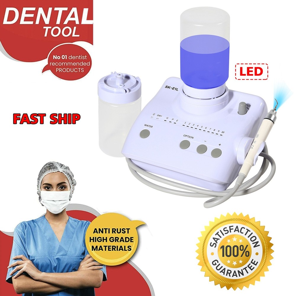 Dental Ultrasonic Piezo Scaler LED Handpiece 2*Bottle Cavitron f/ EMS WOODPECKER