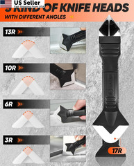 Saker Silicone Caulking Tool 3-in-1 Grout Removal and Sealant Black