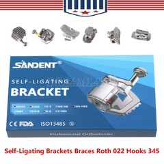 10 Packs Dental Orthodontic Bracket Braces Ceramic MBT 022 with 3-4-5 Hooks