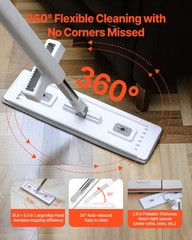 VEVOR Microfiber Flat Mop with 4 Mop Pads Flat Mop for Dry and Wet Floor