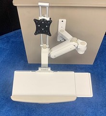 ICW Dental Monitor Mount w/ Keyboard &Mouse Pad Holder *Excellent Used Condition