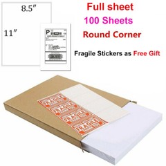 8.5″ x 11″ Full Sheet Shipping Label Sticker Labels for Laser & Ink Jet Printers