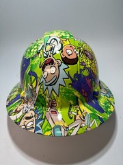 New Full Brim Hard Hat Custom Hydro Dipped RICK N MORTY. Free Shipping