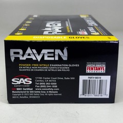 RAVEN (200 Gloves) Powder Free Nitrile Examination Gloves L Black 66518