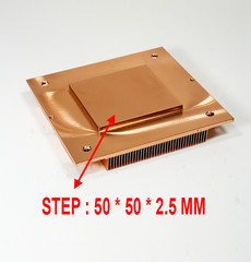 Pure Copper Heatsink Skived Fin (3.6 x 3.6 x 0.5 Inch)