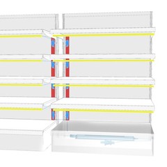 Gondola Shelving Lights kit 8-pack 3Ft 6000K white bars LED driver & accessories