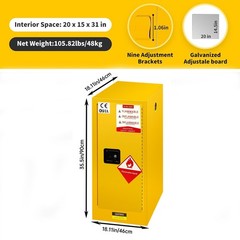 12/45/60/80 Gal Flammable Liquids Storage Cabinet Fireproof Cabinet for Factory