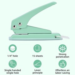 Single Hole Puncher, 3 Pack ， 1/4″ Hole, 50% Labor Savings, Heavy Duty Me