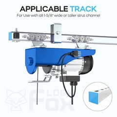 6+2 Wheel Unistrut Hoist Trolley Kit Anti Fall for 1-5/8 Inch Channel