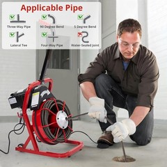 75Ft 1/2″ Drain Cleaner Machine with Auto Feed & 4 Cutters, Heavy Duty Electric