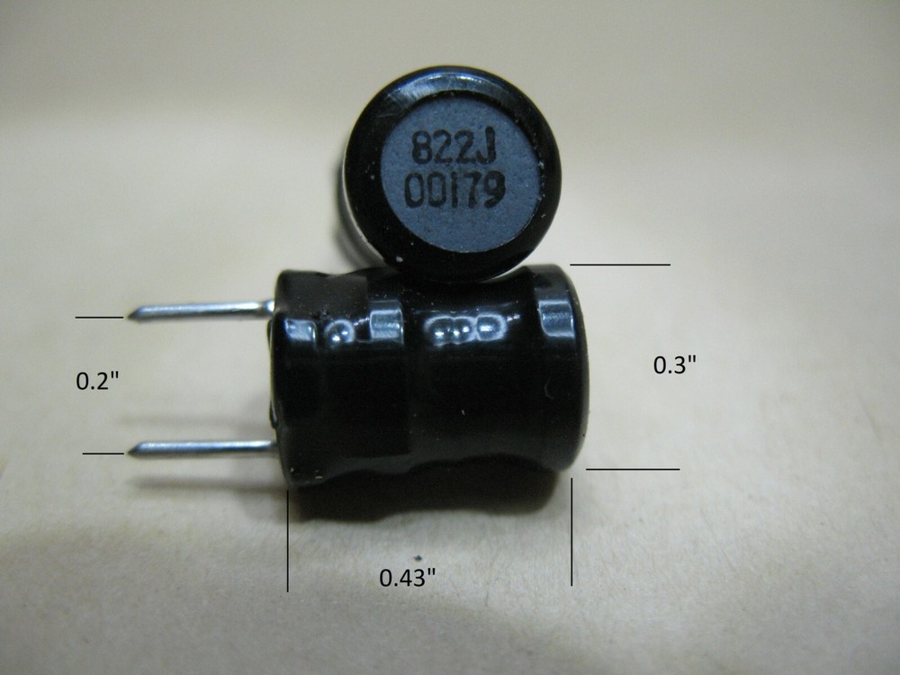 Qty. 100 Radial Choke Inductor 8.2 mH 15 Ohms