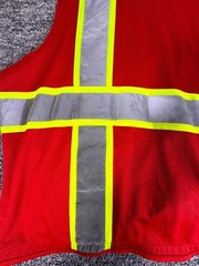 Uline Safety Work Vest Mens XL Red Sleeveless High Visibility Reflective Utility
