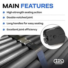 Double-Notched Front-Action Sealer/Crimper for 3/4″ Steel Strapping – Durable St