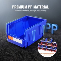 Uimoso Hanging Stackable Storage Bin Plastic Organizer Garage Box 24PCS Blue/Red