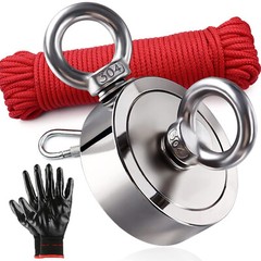 Up to 2000 Lbs Fishing Magnet Kit Pull Force Strong Neodymium + Carabiner + Rope