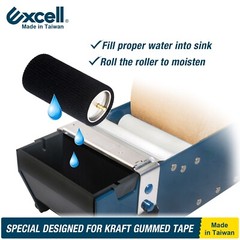Excell Water-Activated Paper Tape Dispenser Handheld Gummed Cutter for Cartons