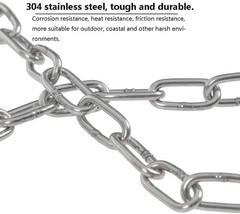 SUS304 Stainless Steel Utility Chain 9.8FT Light Duty for Hanging Camping