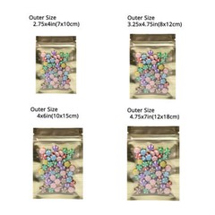 Multi-Size Glossy Clear Front Colorful Inside Silver Back Foil Zip Lock Bag M25