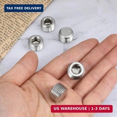 5 PCS 3/8″ NPT Male Pipe Plug Stainless Steel Pipe Plug Fitting Set Hex Counter