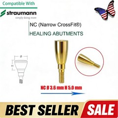 NC Titanium Healing Abutment & Closure Cap Fit Straumann ITI BLT Narrow CrossFit