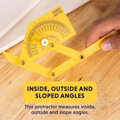 Compact Hand-Powered Protractor for Sloped, Inside & Outside Angles – Yellow