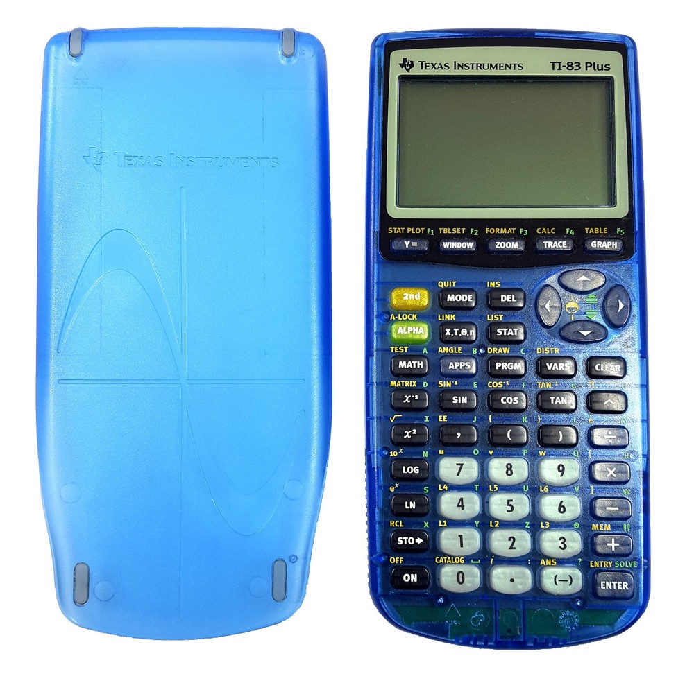Clear Blue TI 83 Plus Graphing Calculator