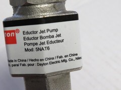 DAYTON STEAM OPERATED 316 STAINLESS STEEL MAINTENANCE FREE JET PUMP 1/2″ 5NAT6