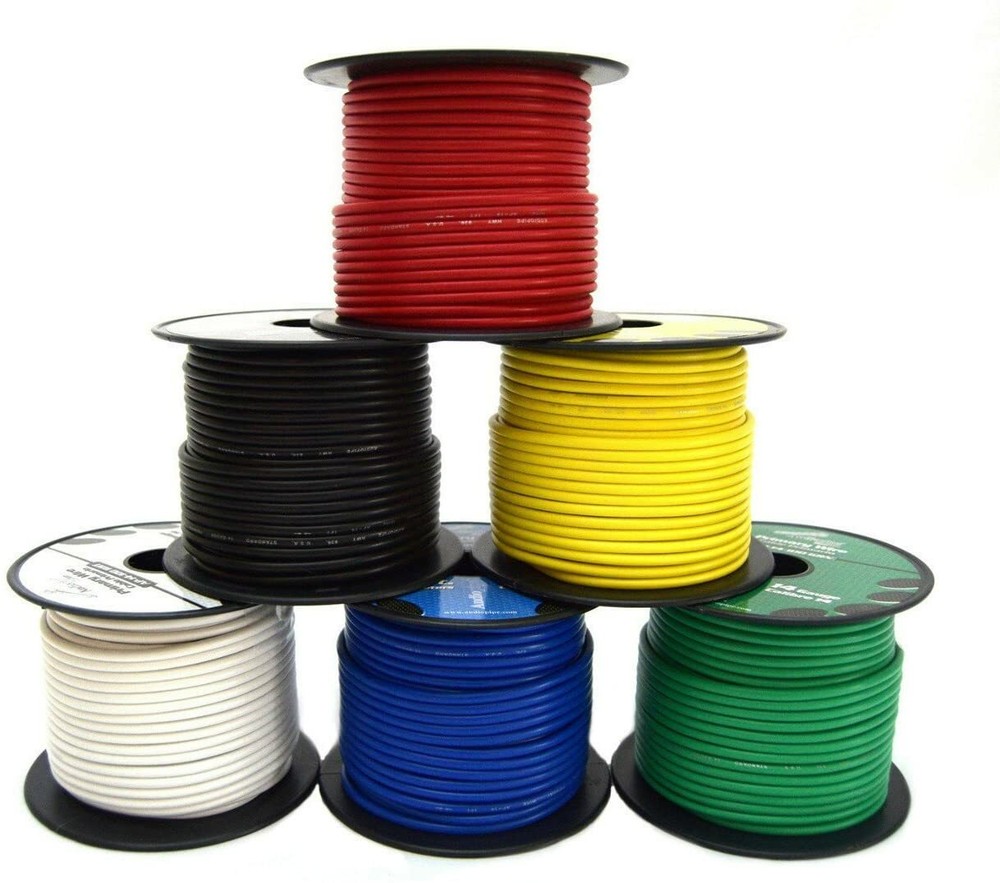 US 14 AWG BLACK WHITE GREEN & RED THHN STRANDED PURE COPPER WIRE, many lengths