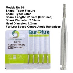 Wave Dental Latch Carbide Burs Slow Speed Round Taper RA 1 2 3 4 6 8 699 701 702