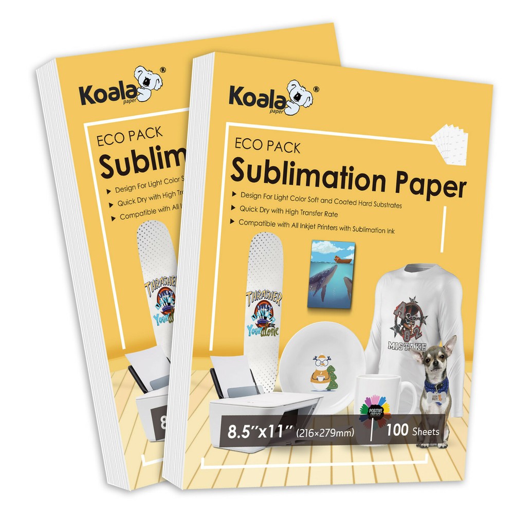 200 Sheets Koala eco Sublimation Paper 8.5×11 for Sublimation Printer Epson 115g