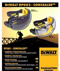 Dewalt DPG82-21 Concealer Smoke Anti-Fog Dual Mold Safety Goggle