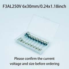 Fast Blow Fuse F3AL250V 6x30mm Pack of 10 Glass Fuse 3A 3Amp 250V Glass Fuses 0.